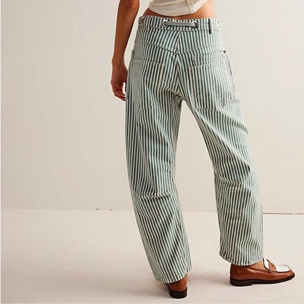 We The Free People Railroad Moxie Low-Slung Pull On Barrel In Railroad - Picture 8 of 10